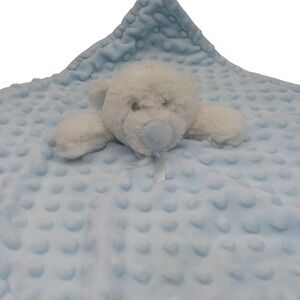 Blankets & Beyond Baby Lovey Security Blanket Plush Teddy Bear Blue‎ Dot Canada